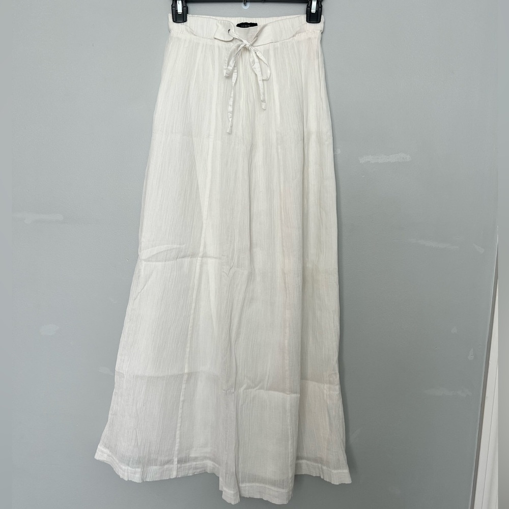 J. Crew White Maxi Skirt with Drawstring Waist